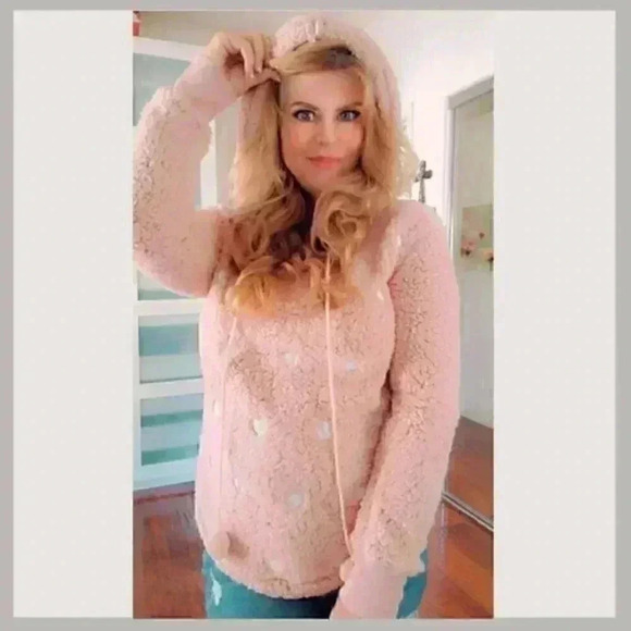 Miss Chievous Pink Fleece Heart Sweatshirt - Picture 1 of 7